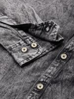 Roadster Men Charcoal Grey Faded Denim Casual Shirt