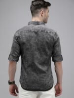 Roadster Men Charcoal Grey Faded Denim Casual Shirt