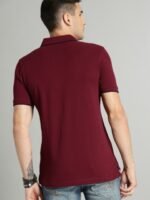 Roadster Men Maroon Solid Polo Collar T-shirt