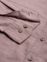 Roadster Men Mauve Regular Fit Solid Sustainable Cotton Linen Casual Shirt