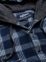 Roadster Men Navy Blue Checked Hooded Sustainable Casual Shirt