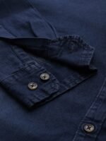 Roadster Men Navy Blue Cotton Opaque Denim Sustainable Casual Shirt