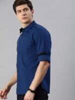 Roadster Men Navy Blue Cotton Sustainable Casual Shirt