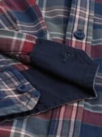 Roadster Men Navy Blue & Grey Checked Casual Sustainable Shirt