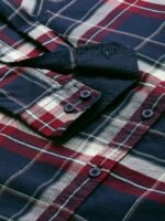 Roadster Men Navy Blue & Red Checked Casual Sustainable Shirt