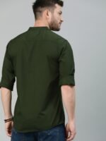 Roadster Men Olive Green Cotton Sustainable Casual Shirt