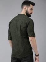 Roadster Men Olive Green Printed Casual Shirt