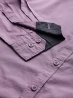 Roadster Men Purple Pure Cotton Solid Opaque Sustainable Casual Shirt