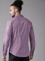 Roadster Men Purple Pure Cotton Solid Opaque Sustainable Casual Shirt