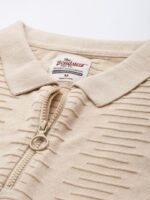 Roadster Men Self Design Polo Collar T-shirt