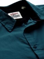 Roadster Men Teal Blue Cotton Sustainable Casual Shirt