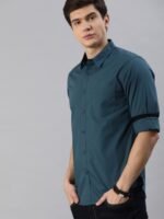 Roadster Men Teal Blue Cotton Sustainable Casual Shirt