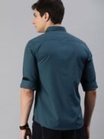 Roadster Men Teal Blue Cotton Sustainable Casual Shirt