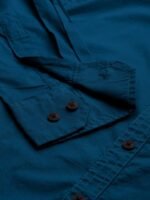 Roadster Men Teal Blue Slim Fit Solid Sustainable Casual Shirt