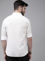 Roadster Men White Classic Regular Fit Cotton Casual Shirt