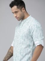 Roadster Men White Pure Cotton Abstract Printed Casual Shirt