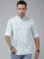Roadster Men White Pure Cotton Abstract Printed Casual Shirt