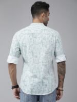 Roadster Men White Pure Cotton Abstract Printed Casual Shirt