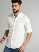 Roadster Men White Pure Cotton Sustainable Casual Shirt