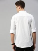 Roadster Men White Regular Fit Solid Casual Sustainable Shirt