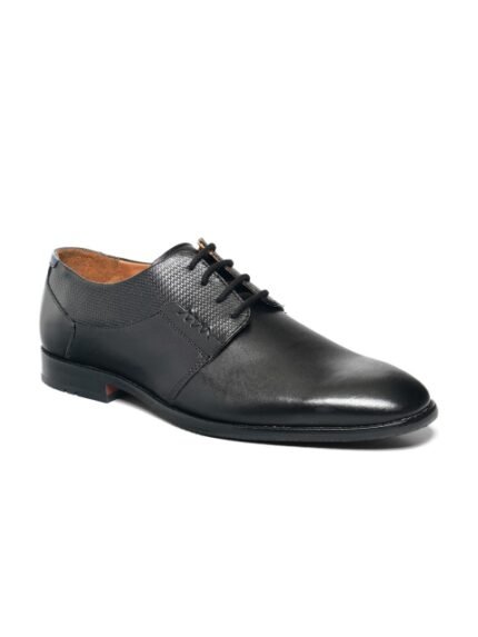 Ruosh Men Black Solid Leather Formal Colombo Shoes