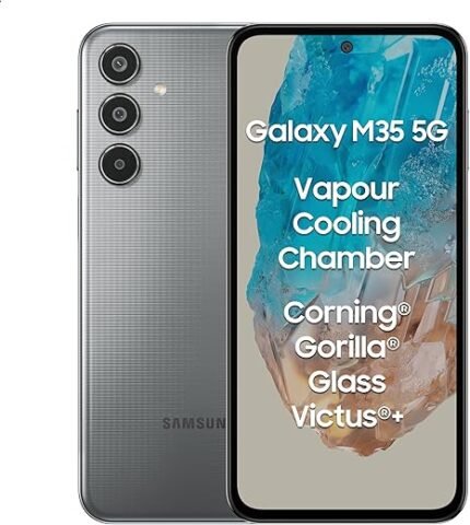 Samsung Galaxy M35 5G (Thunder Grey,8GB RAM,128GB Storage)| Corning Gorilla Glass Victus+| AnTuTu Score 595K+ | Vapour Cooling Chamber | 6000mAh Battery | 120Hz Super AMOLED...