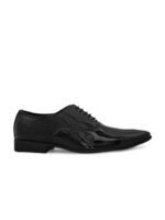 San Frissco Men Black Textured Formal Oxfords