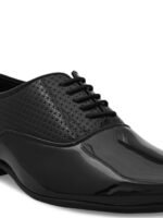 San Frissco Men Black Textured Formal Oxfords