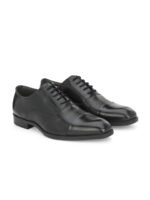 San Frissco Men Textured Leather Formal Oxfords