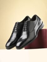 San Frissco Men Textured Leather Formal Oxfords
