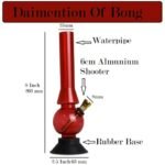 SEPARATE WAY Acrylic Mini Water Pipe Bong, Portable Hookah, Smoking Pipe Bong 8'' (Red)