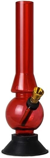 SEPARATE WAY Acrylic Mini Water Pipe Bong, Portable Hookah, Smoking Pipe Bong 8'' (Red)