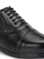 SERVER Men Textured Leather Formal Oxfords