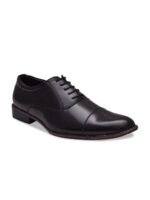 Sir Corbett Men Black Solid Formal Lace Up Oxford