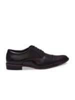 Sir Corbett Men Black Solid Formal Lace Up Oxford