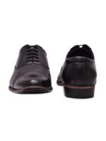Sir Corbett Men Black Solid Formal Lace Up Oxford
