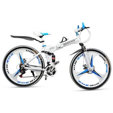 Skyride Bmw X6 Cycle 6 Spoke Foldable Cycle With 21 Speed Gear Cycle With Dual Disc Brake Cycle Carbon Frame Suspension Bicycle For Men 26Inch Wheel Size (White), Cruiser Bike