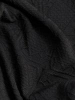 Snitch Black Classic Textured Self Design Cuban Collar Casual Shirt
