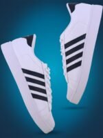 Sparx Men White Striped Sneakers