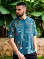 Stormborn Conversational Printed Drop Shoulder Sleeves Pure Cotton Oversized T-shirt
