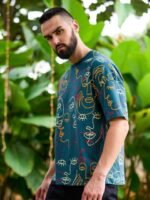 Stormborn Conversational Printed Drop Shoulder Sleeves Pure Cotton Oversized T-shirt