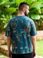 Stormborn Conversational Printed Drop Shoulder Sleeves Pure Cotton Oversized T-shirt