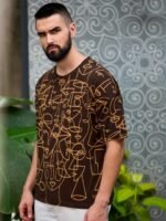 Stormborn Men Graphic Printed Drop-Shoulder Sleeves Oversized Pure Cotton T-shirt