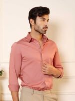 SUBTRACT Slim Fit Cotton Satin Party Shirt