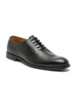 Teakwood Leathers Men Black Solid Leather Formal Oxfords