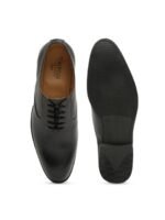 Teakwood Leathers Men Black Solid Leather Formal Oxfords