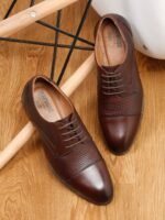 Teakwood Leathers Men Perforations Leather Oxfords Formal Shoes