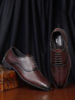 Teakwood Leathers Men Textured Leather Formal Oxfords