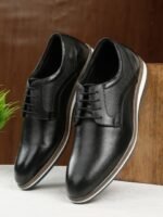 Teakwood Leathers Men Textured Leather Formal Oxfords