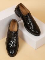 Teakwood Leathers Men Textured Leather Formal Oxfords